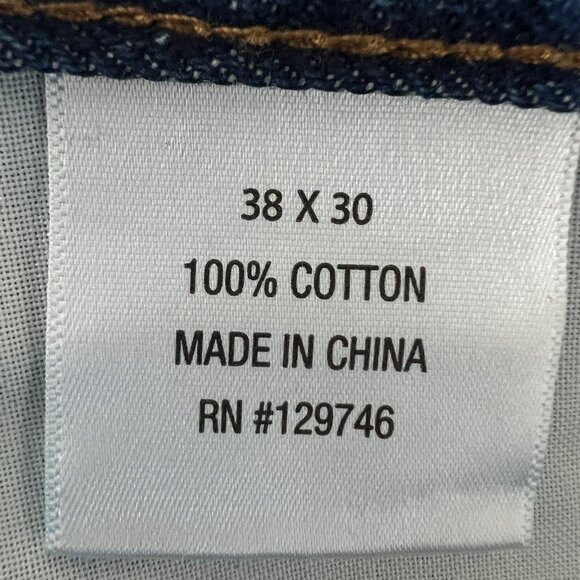 Blue Mountain Men's Denim Jeans Size 38x30 Straight Leg Regular Fit Cotton Blue - Picture 8 of 12